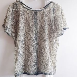 Urban Outfitters sheer back buttons shirt Sz L